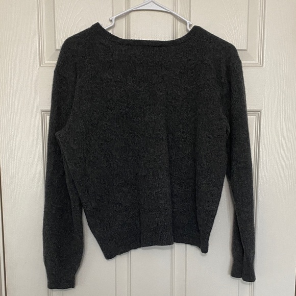 Polo by Ralph Lauren Women's Charcoal Wool V-Neck Sweater - Picture 4 of 7